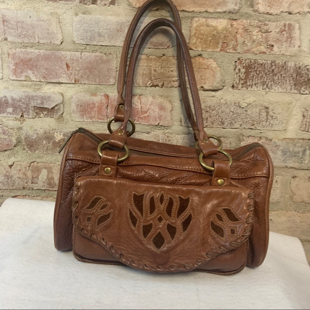 Jacqueline jarrot tooled boho leather bag purse